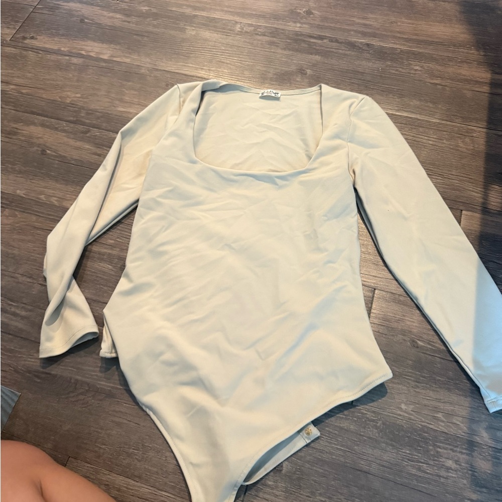 Free People Truth of Square Bodysuit Beige Size S - Picture 2 of 3